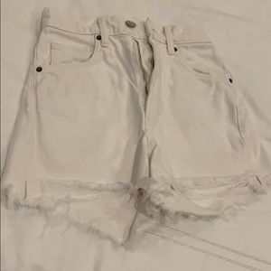 White denim jean short